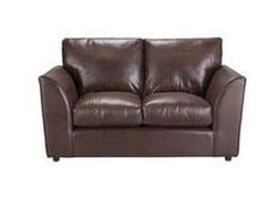 Alfie Regular Leather Effect Sofa - Chocolate